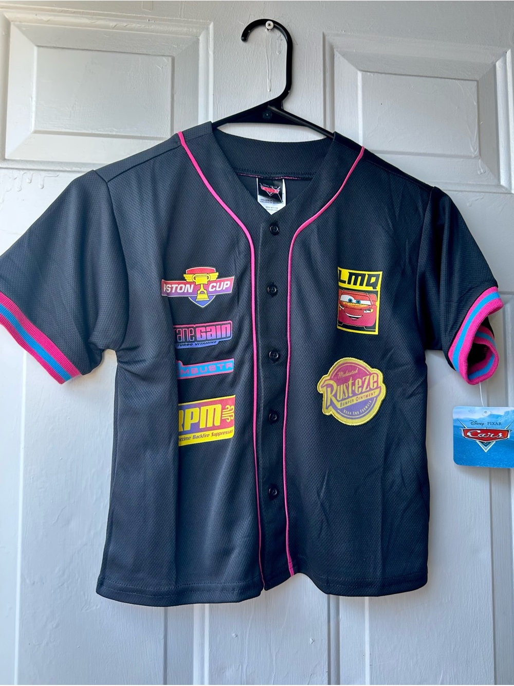 Disney Cars Girl Baseball Jersey with Pink Trim